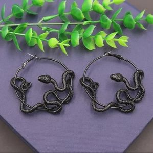 2/$20 - Black Snake Hoop Earrings